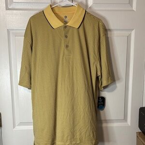 Pro Tour  Yellow Striped Polo Shirt Sz XL New With Tags